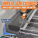 Escova 3 em 1 para Limpeza Pesada com Rodo Integrado | Cabeça Giratória 360°